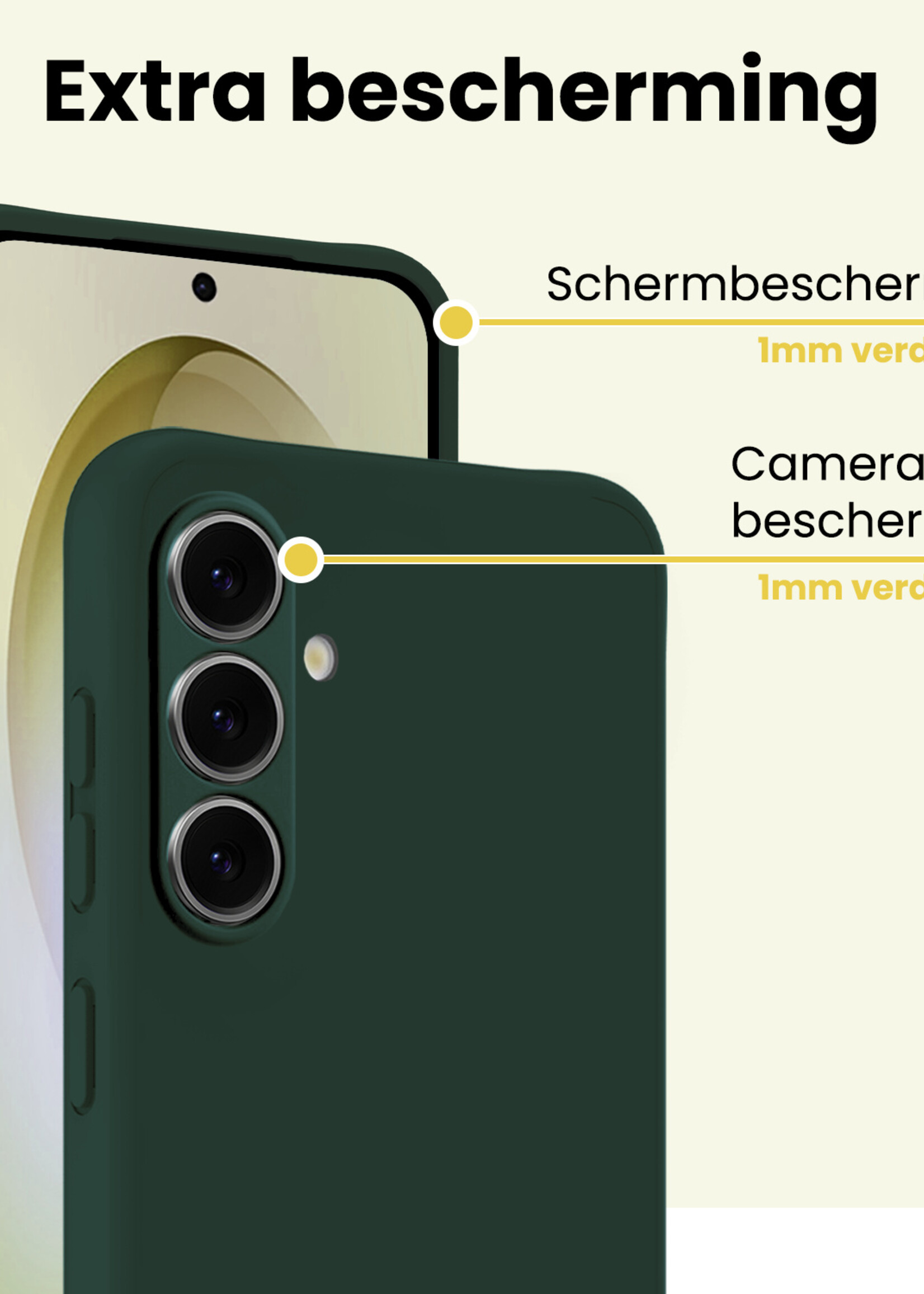 LUQ LUQ Samsung Galaxy S26 Plus Hoesje Siliconen Met Screenprotector - Donkergroen