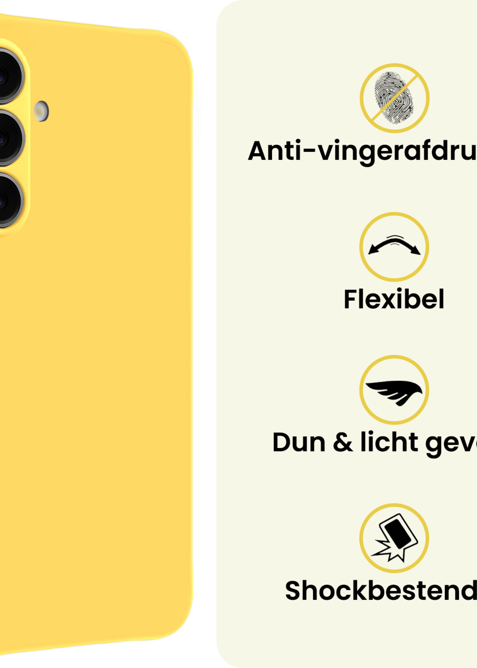 LUQ LUQ Samsung Galaxy S26 Plus Hoesje Siliconen Met Screenprotector - Geel