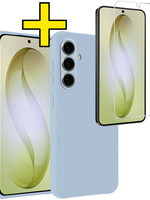 LUQ LUQ Samsung Galaxy S26 Plus Hoesje Siliconen Met Screenprotector - Lichtblauw