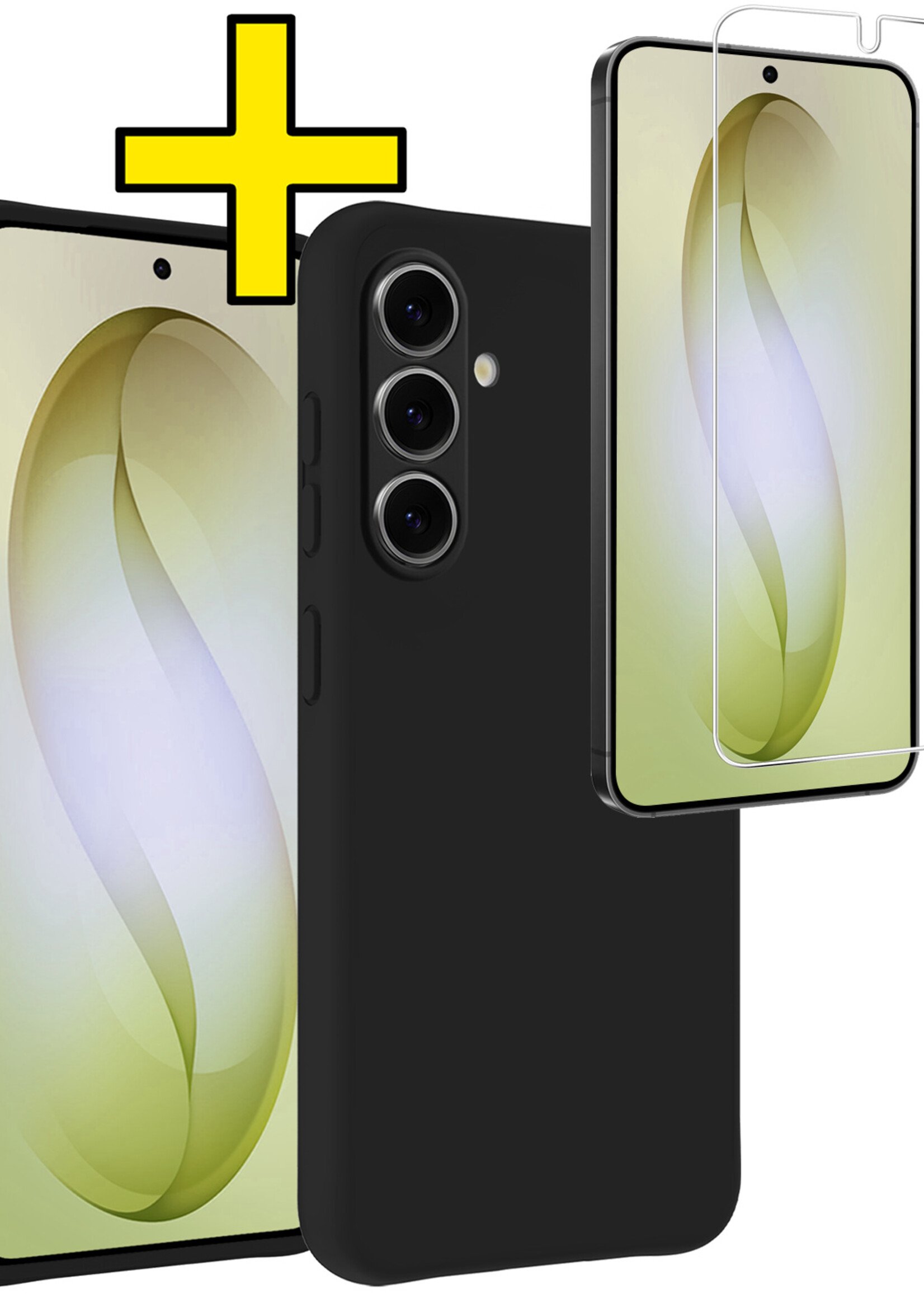 LUQ LUQ Samsung Galaxy S26 Plus Hoesje Siliconen Met Screenprotector - Zwart