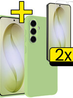 LUQ LUQ Samsung Galaxy S26 Plus Hoesje Siliconen Met 2x Screenprotector - Groen