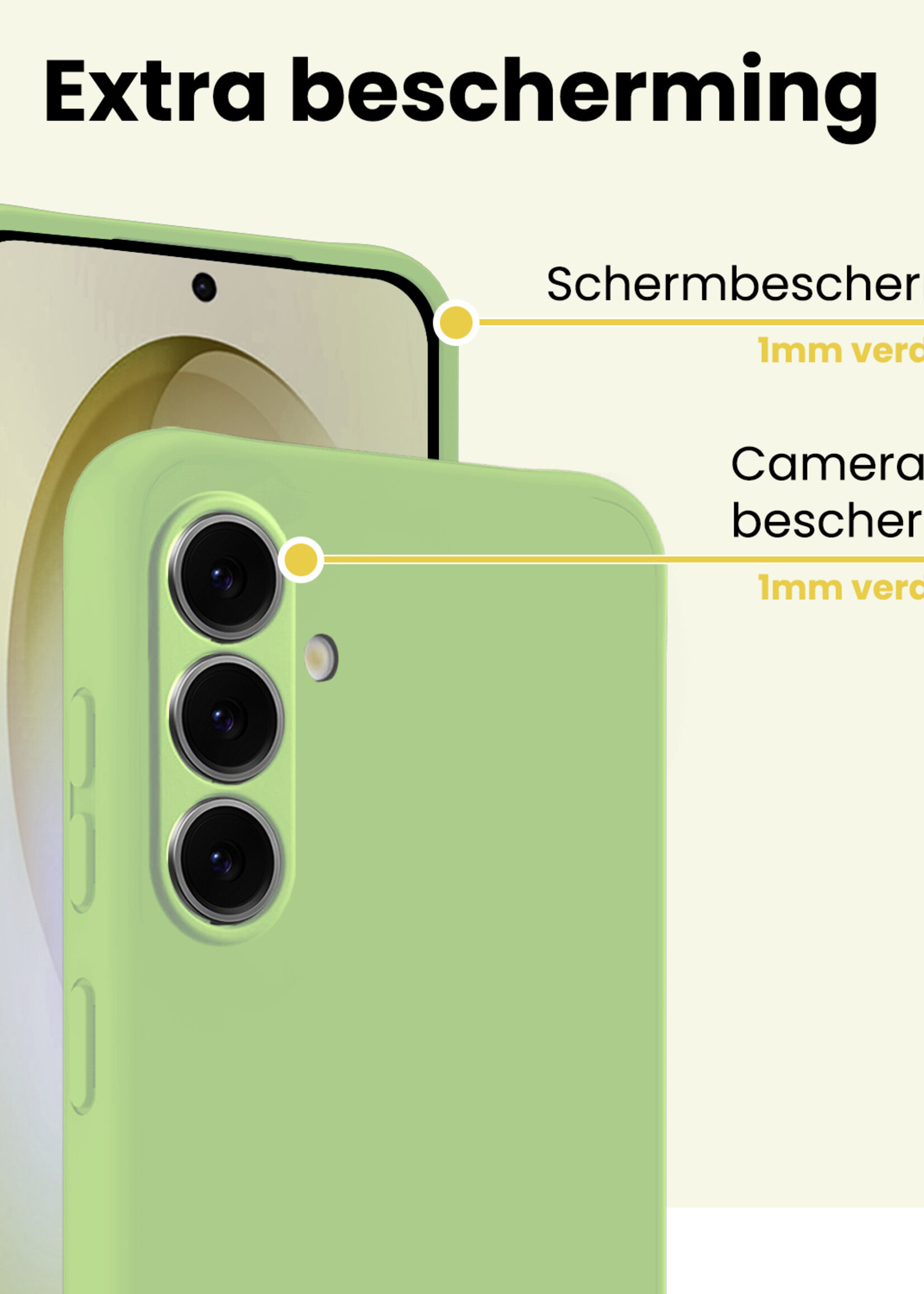 LUQ LUQ Samsung Galaxy S26 Plus Hoesje Siliconen Met 2x Screenprotector - Groen