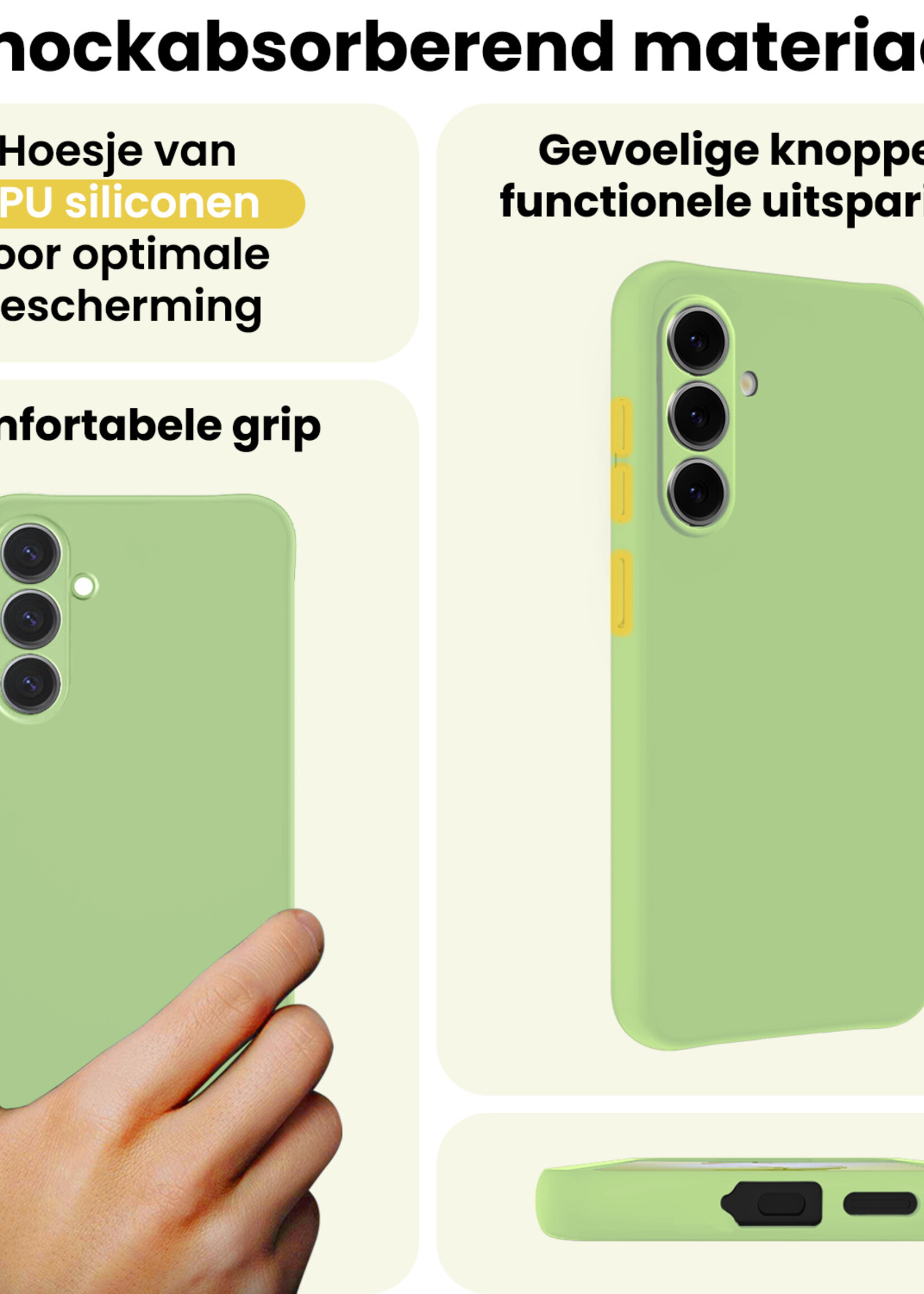 LUQ LUQ Samsung Galaxy S26 Plus Hoesje Siliconen Met 2x Screenprotector - Groen