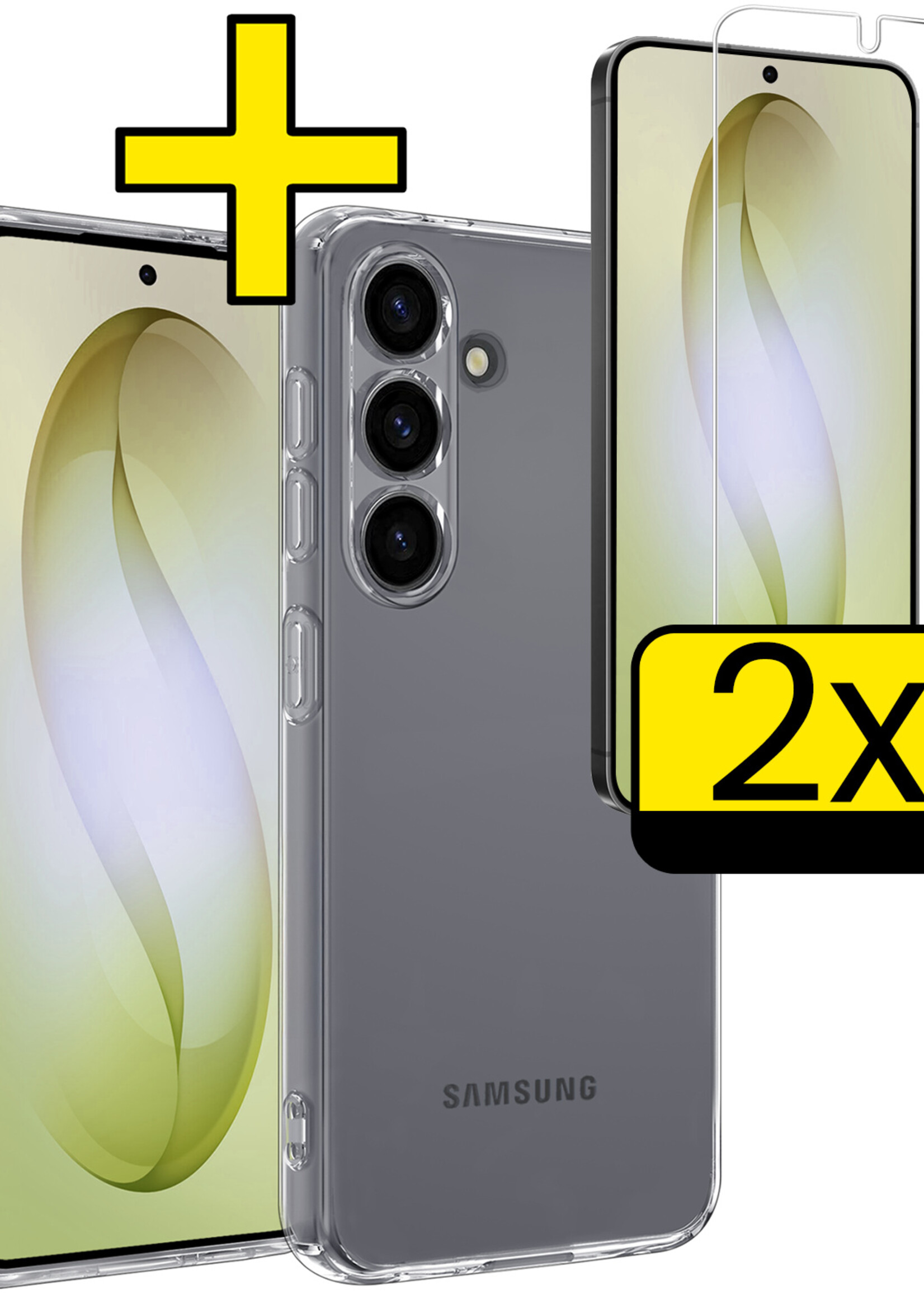 LUQ LUQ Samsung Galaxy S26 Plus Hoesje Siliconen Met 2x Screenprotector - Transparant