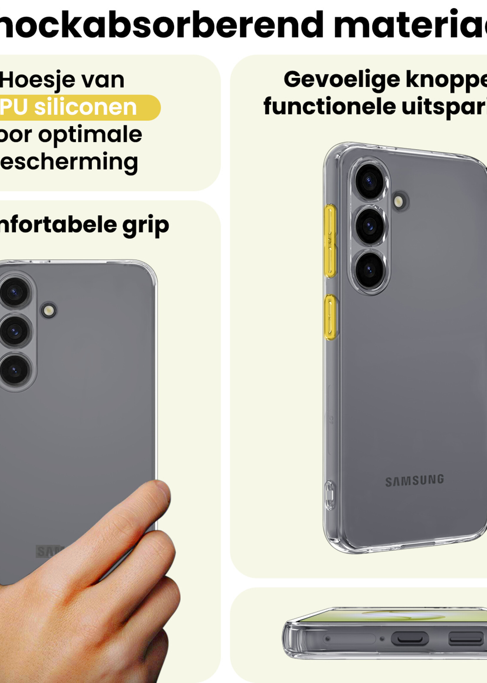 LUQ LUQ Samsung Galaxy S26 Plus Hoesje Siliconen Met 2x Screenprotector - Transparant