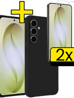 LUQ LUQ Samsung Galaxy S26 Plus Hoesje Siliconen Met 2x Screenprotector - Zwart