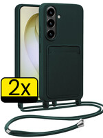 LUQ LUQ Samsung Galaxy S26 Plus Hoesje Pashouder met Koord - Donkergroen - 2 PACK