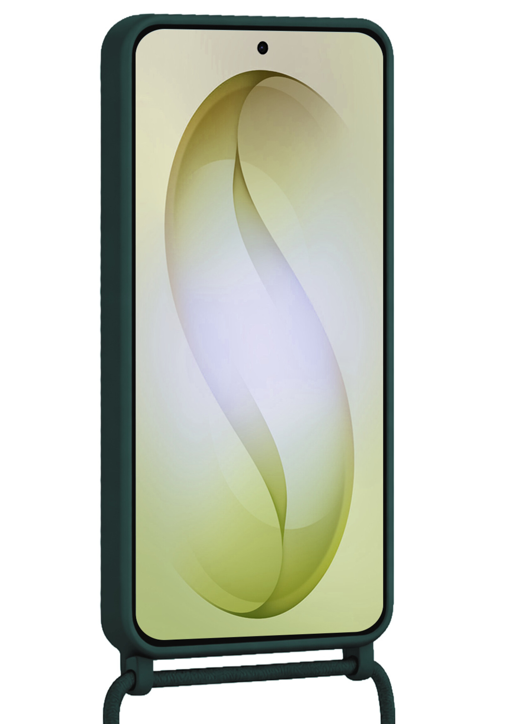 LUQ LUQ Samsung Galaxy S26 Plus Hoesje Pashouder met Koord Met Screenprotector - Donkergroen