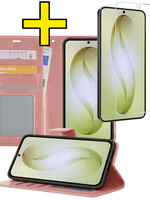 LUQ LUQ Samsung Galaxy S26 Plus Hoesje Bookcase Met Screenprotector - Rose Goud