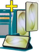 LUQ LUQ Samsung Galaxy S26 Plus Hoesje Bookcase Met Screenprotector - Turquoise