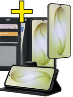 LUQ LUQ Samsung Galaxy S26 Plus Hoesje Bookcase Met Screenprotector - Zwart