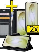 LUQ LUQ Samsung Galaxy S26 Plus Hoesje Bookcase Met 2x Screenprotector - Zwart