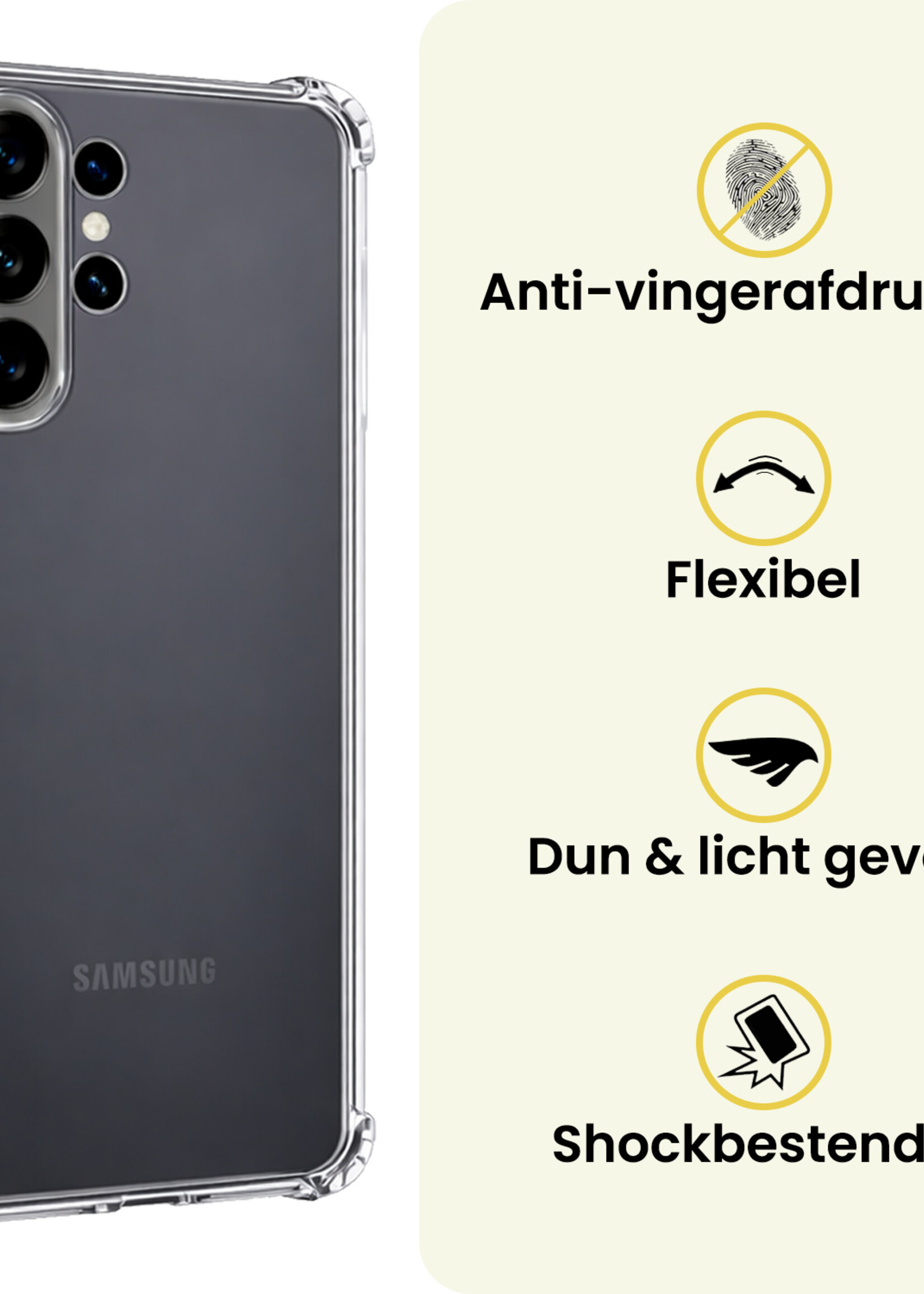 LUQ LUQ Samsung Galaxy S26 Ultra Hoesje Shockproof Met 2x Screenprotector