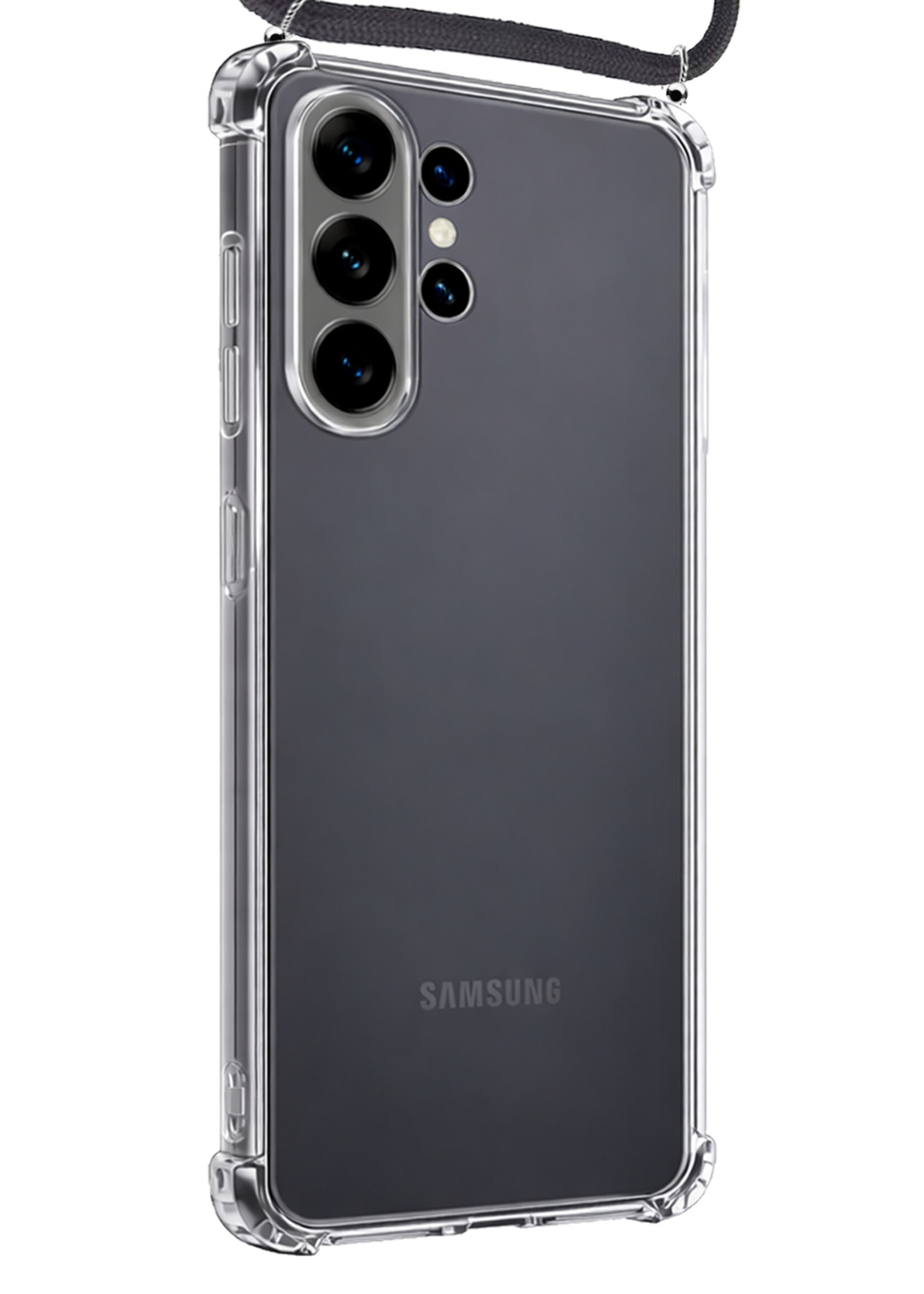 LUQ LUQ Samsung Galaxy S26 Ultra Hoesje Transparant Shockproof Met Zwart Koord