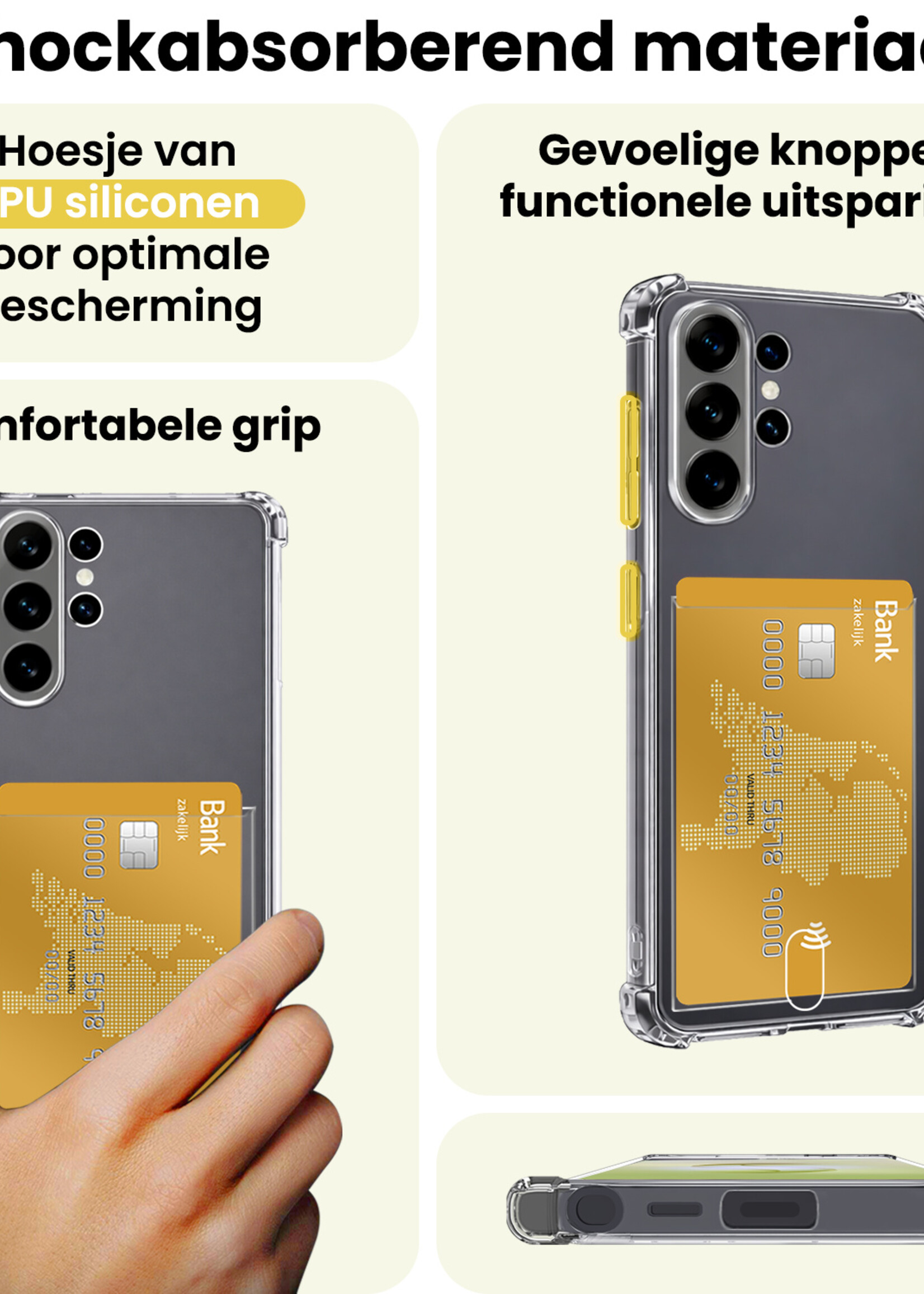 LUQ LUQ Samsung Galaxy S26 Ultra Hoesje Pashouder Met Screenprotector