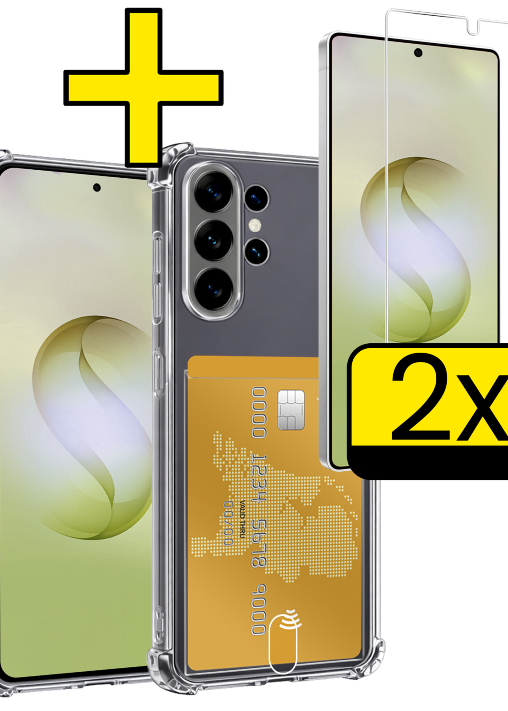 LUQ LUQ Samsung Galaxy S26 Ultra Hoesje Pashouder Met 2x Screenprotector