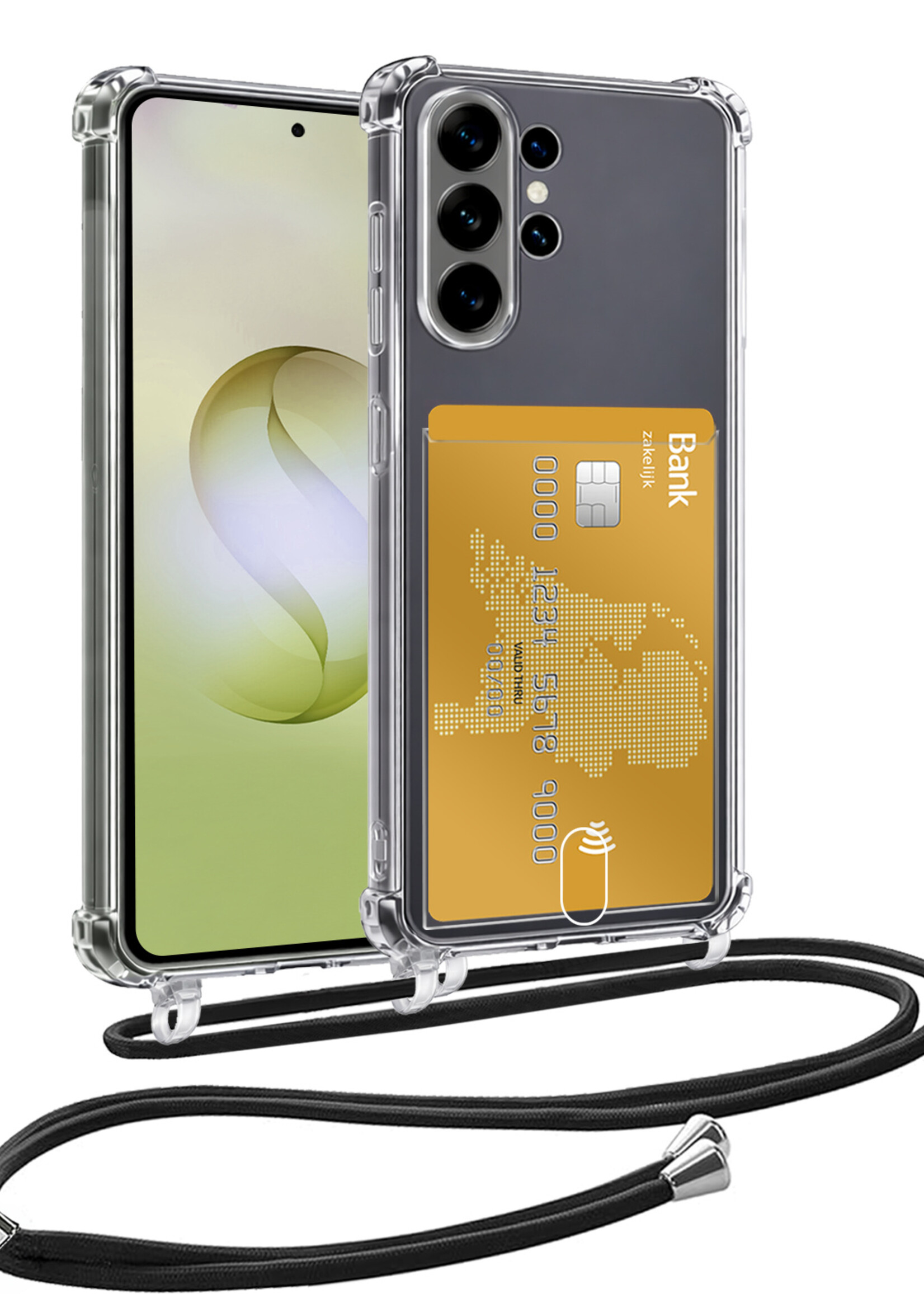 LUQ LUQ Samsung Galaxy S26 Ultra Hoesje Pashouder met Koord