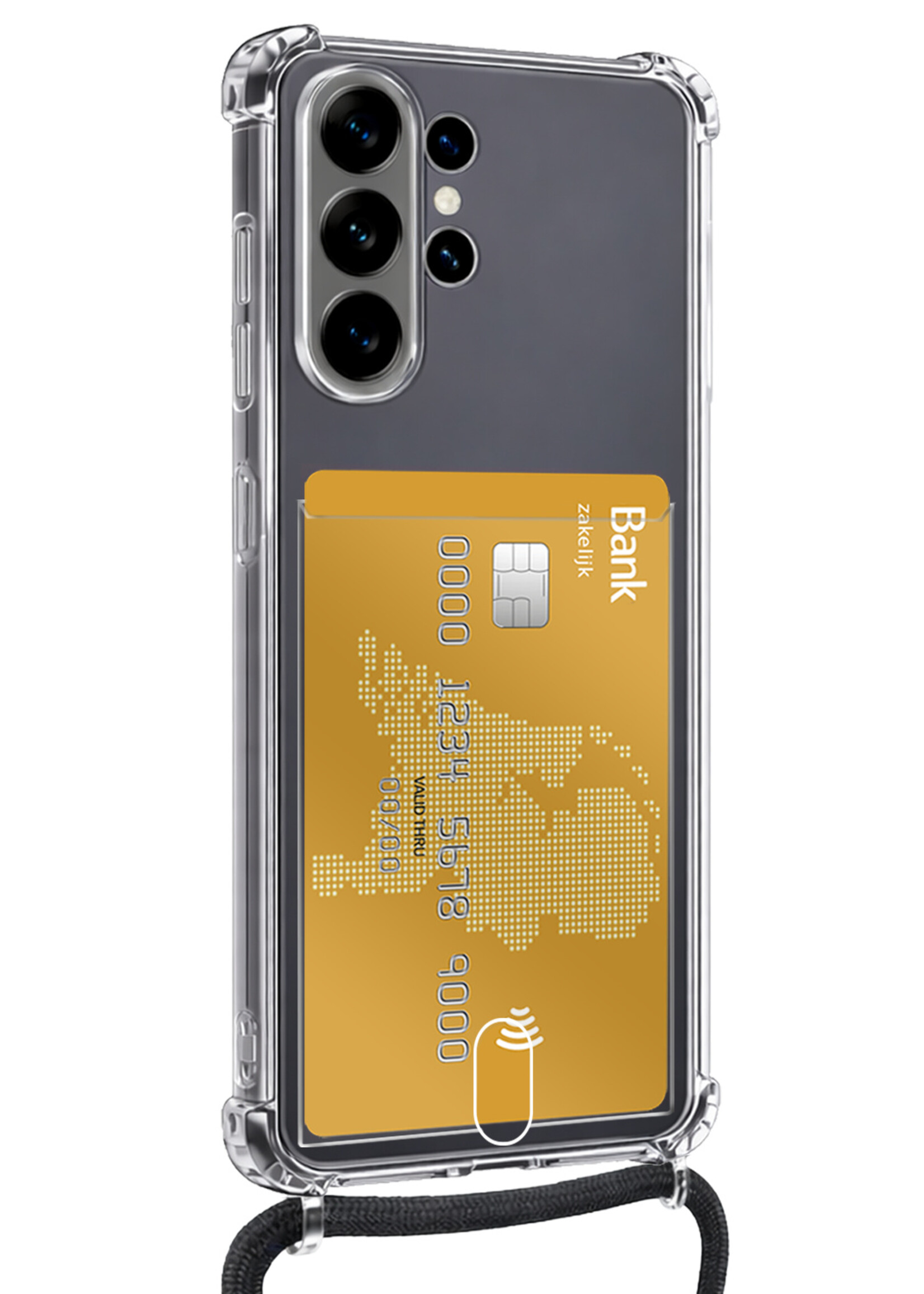 LUQ LUQ Samsung Galaxy S26 Ultra Hoesje Pashouder met Koord