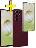 LUQ LUQ Samsung Galaxy S26 Ultra Hoesje Siliconen Met Screenprotector - Aubergine