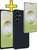 LUQ LUQ Samsung Galaxy S26 Ultra Hoesje Siliconen Met Screenprotector - Donkerblauw