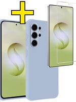 LUQ LUQ Samsung Galaxy S26 Ultra Hoesje Siliconen Met Screenprotector - Lichtblauw