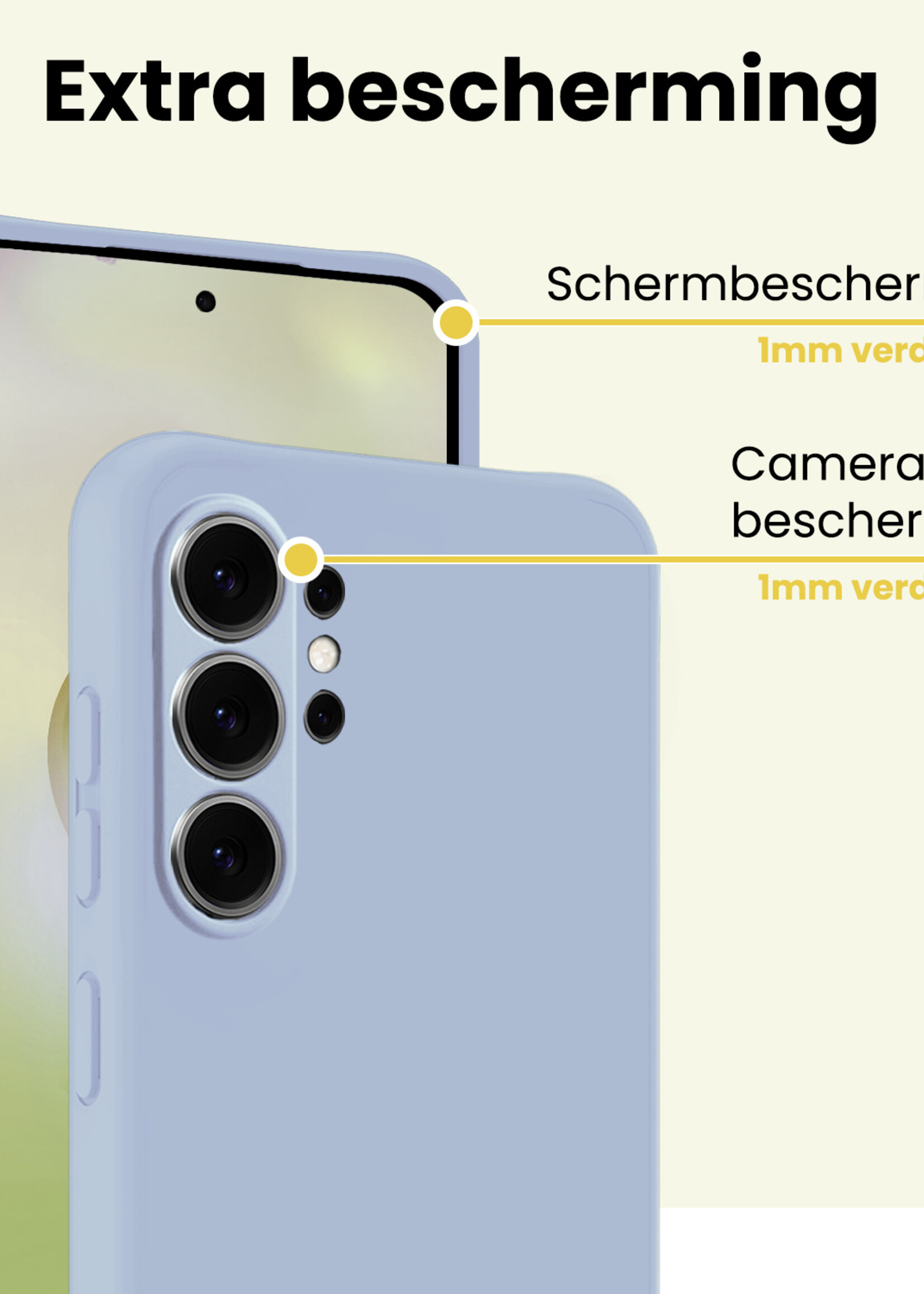 LUQ LUQ Samsung Galaxy S26 Ultra Hoesje Siliconen Met Screenprotector - Lichtblauw