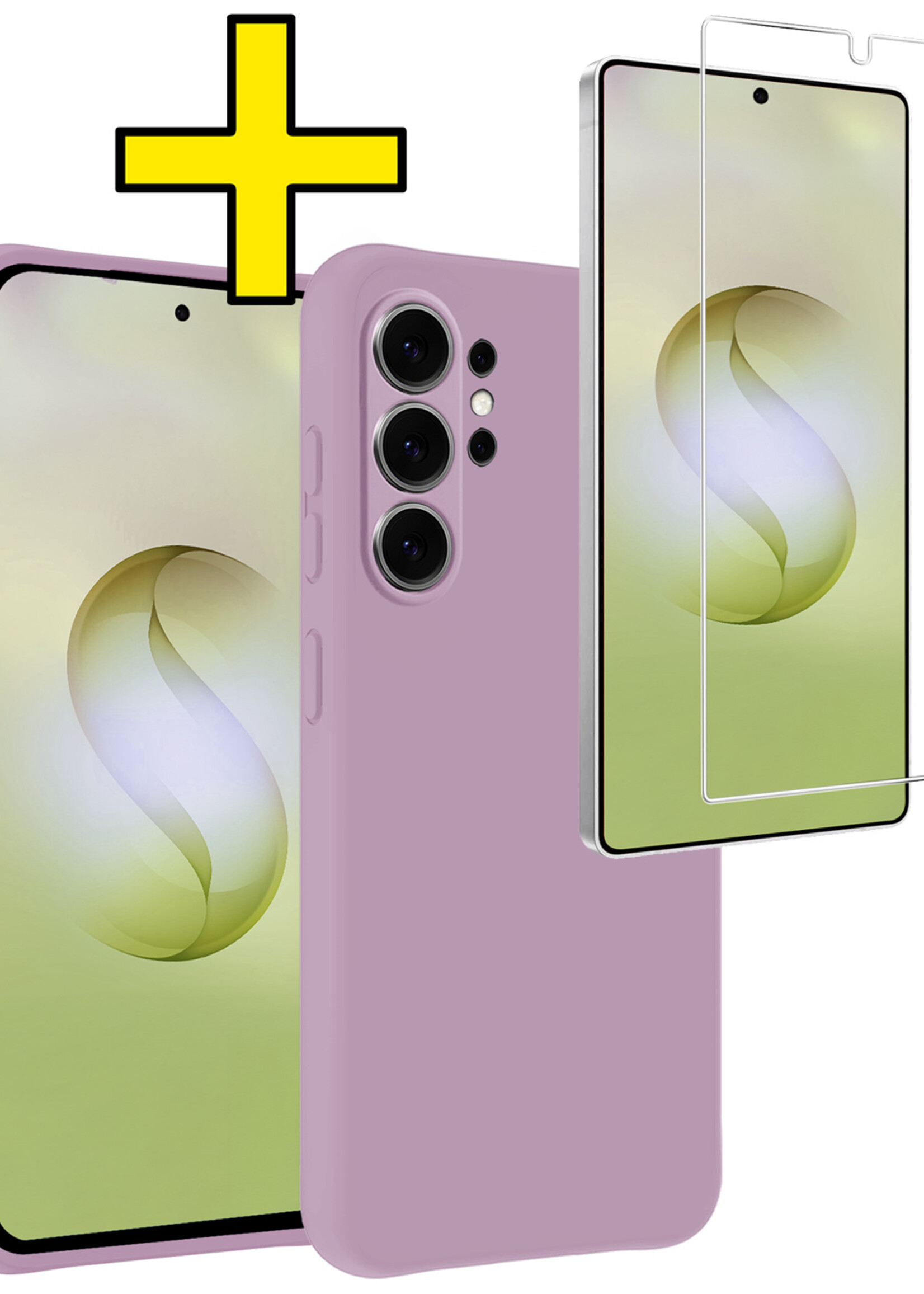 LUQ LUQ Samsung Galaxy S26 Ultra Hoesje Siliconen Met Screenprotector - Lila