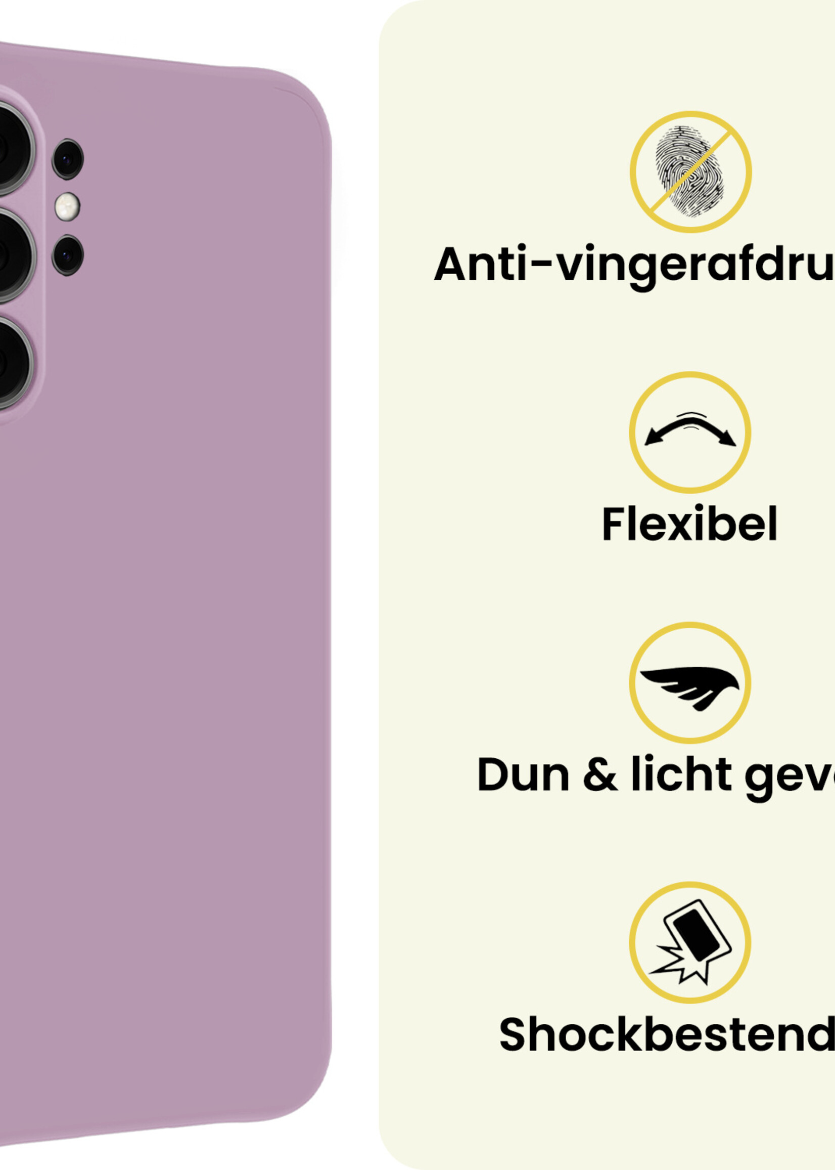 LUQ LUQ Samsung Galaxy S26 Ultra Hoesje Siliconen Met Screenprotector - Lila