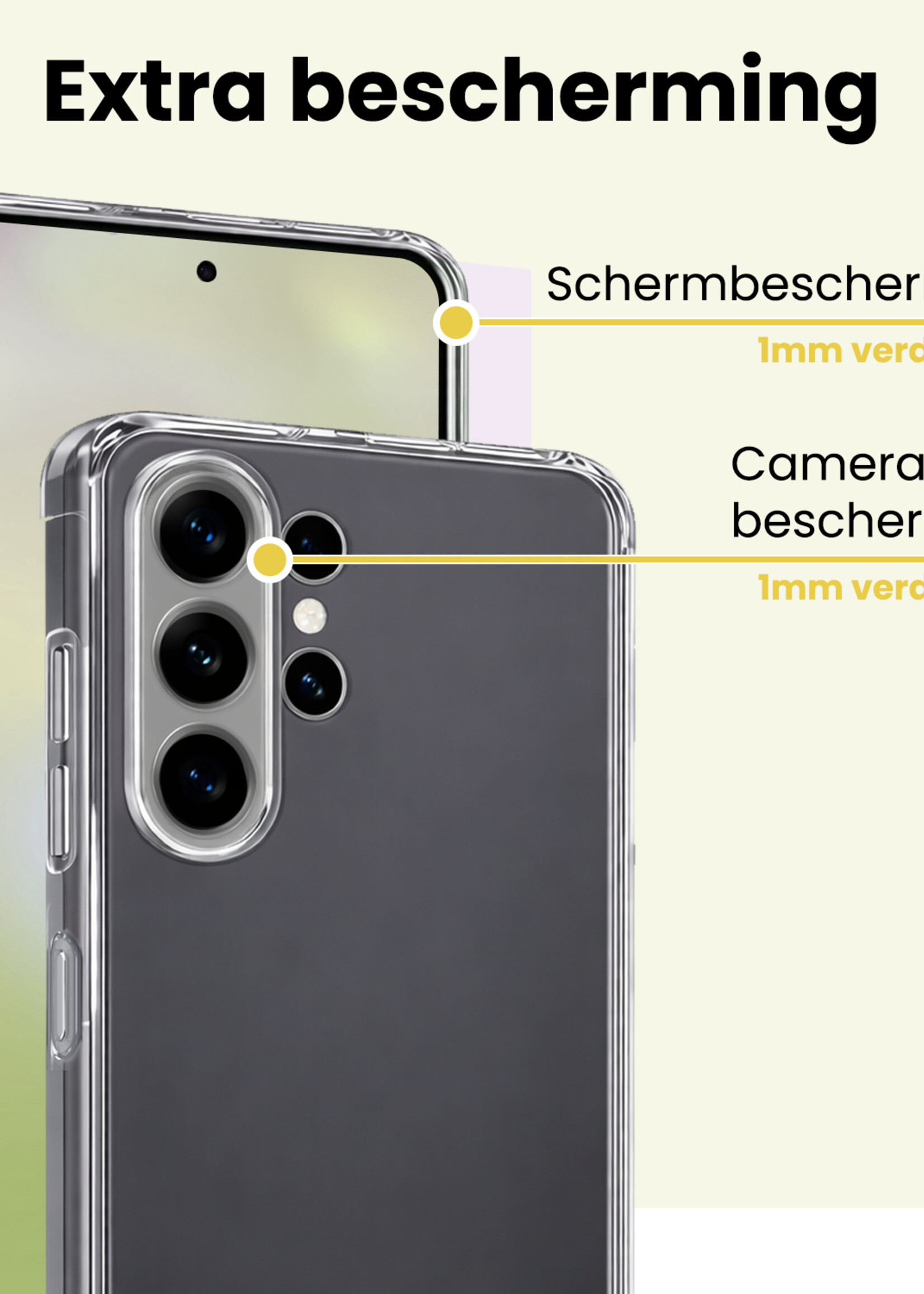 LUQ LUQ Samsung Galaxy S26 Ultra Hoesje Siliconen Met Screenprotector - Transparant