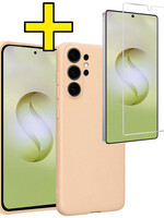 LUQ LUQ Samsung Galaxy S26 Ultra Hoesje Siliconen Met Screenprotector - Zand