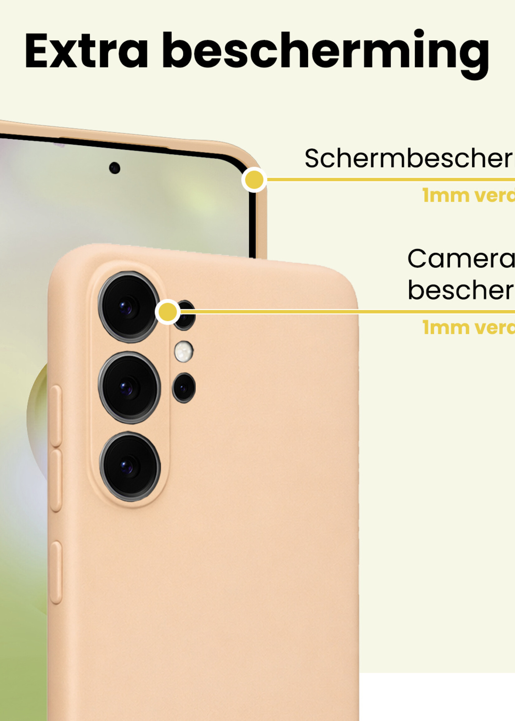 LUQ LUQ Samsung Galaxy S26 Ultra Hoesje Siliconen Met Screenprotector - Zand