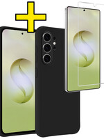 LUQ LUQ Samsung Galaxy S26 Ultra Hoesje Siliconen Met Screenprotector - Zwart