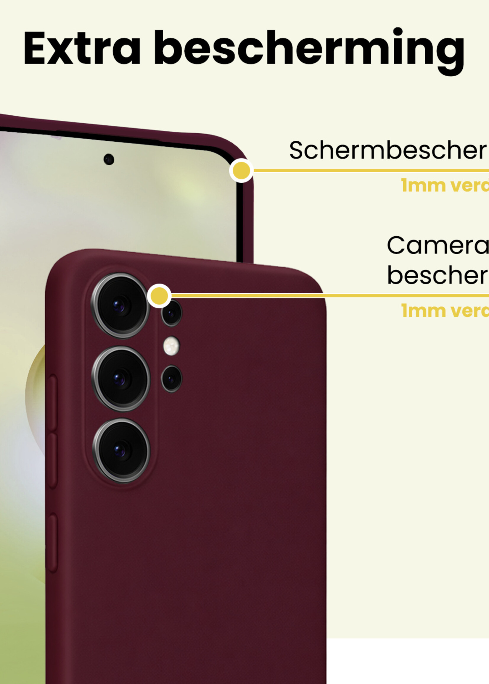 LUQ LUQ Samsung Galaxy S26 Ultra Hoesje Siliconen Met 2x Screenprotector - Aubergine