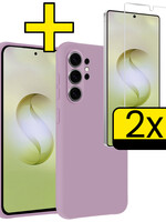 LUQ LUQ Samsung Galaxy S26 Ultra Hoesje Siliconen Met 2x Screenprotector - Lila