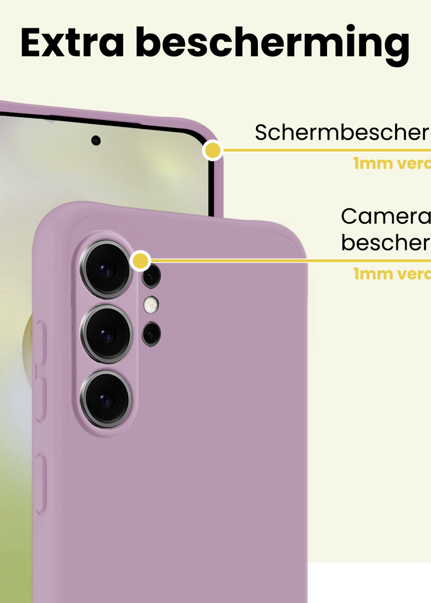 LUQ LUQ Samsung Galaxy S26 Ultra Hoesje Siliconen Met 2x Screenprotector - Lila