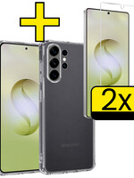 LUQ LUQ Samsung Galaxy S26 Ultra Hoesje Siliconen Met 2x Screenprotector - Transparant