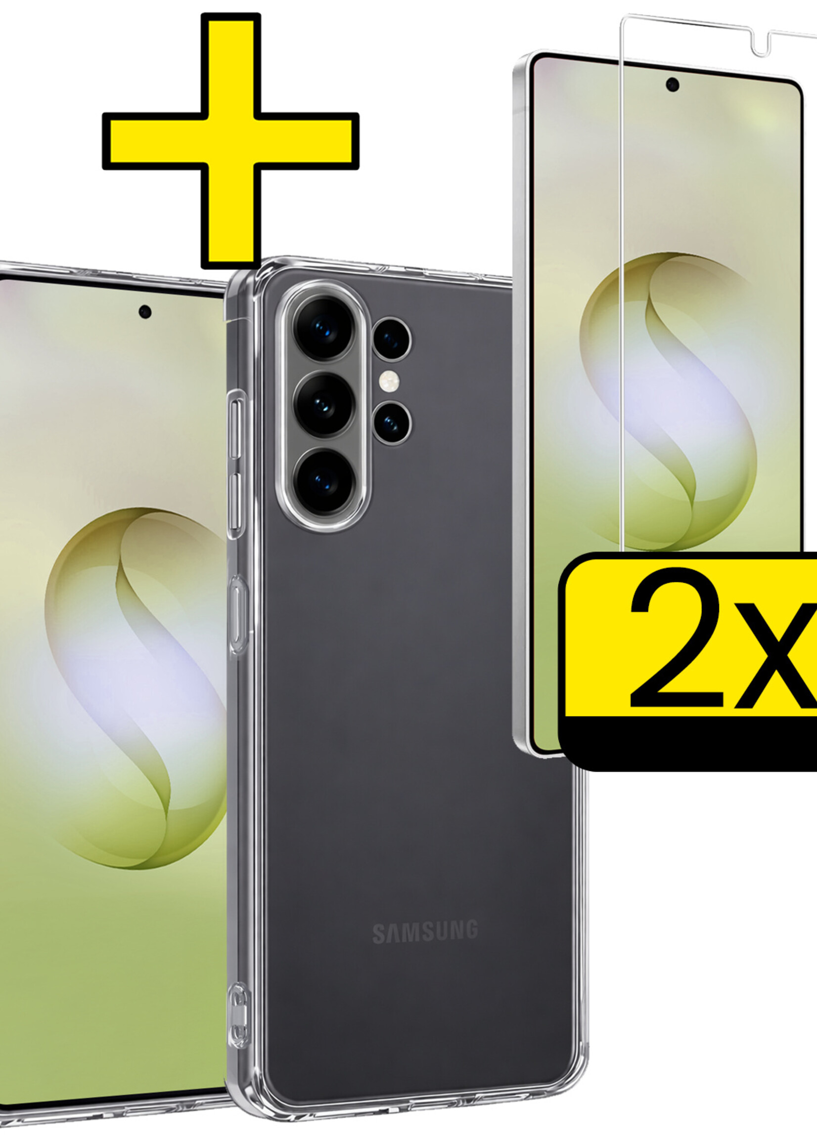 LUQ LUQ Samsung Galaxy S26 Ultra Hoesje Siliconen Met 2x Screenprotector - Transparant