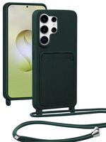 LUQ LUQ Samsung Galaxy S26 Ultra Hoesje Pashouder met Koord - Donkergroen