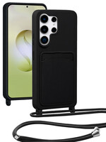 LUQ LUQ Samsung Galaxy S26 Ultra Hoesje Pashouder met Koord - Zwart