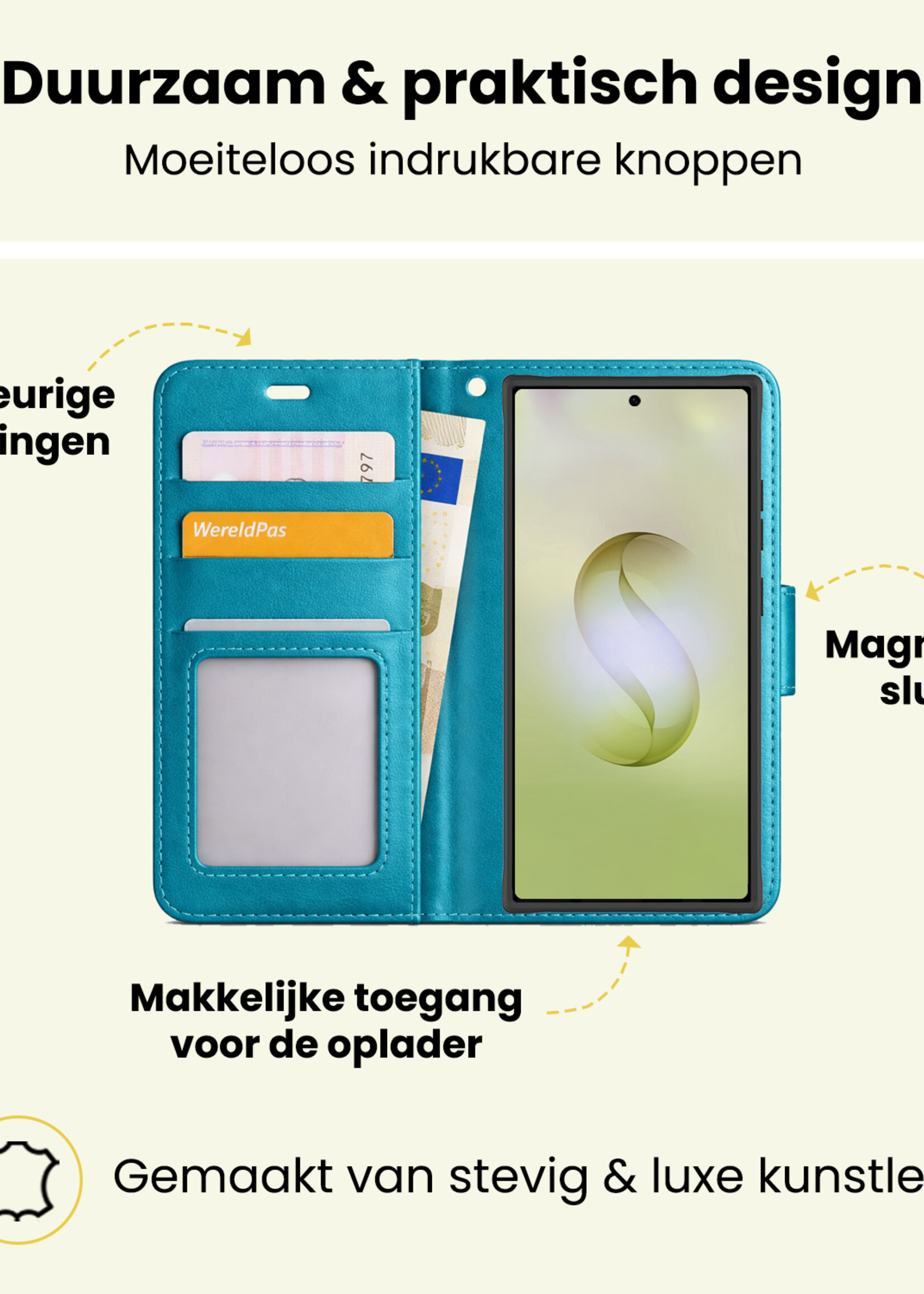 LUQ LUQ Samsung Galaxy S26 Ultra Hoesje Bookcase - Turquoise