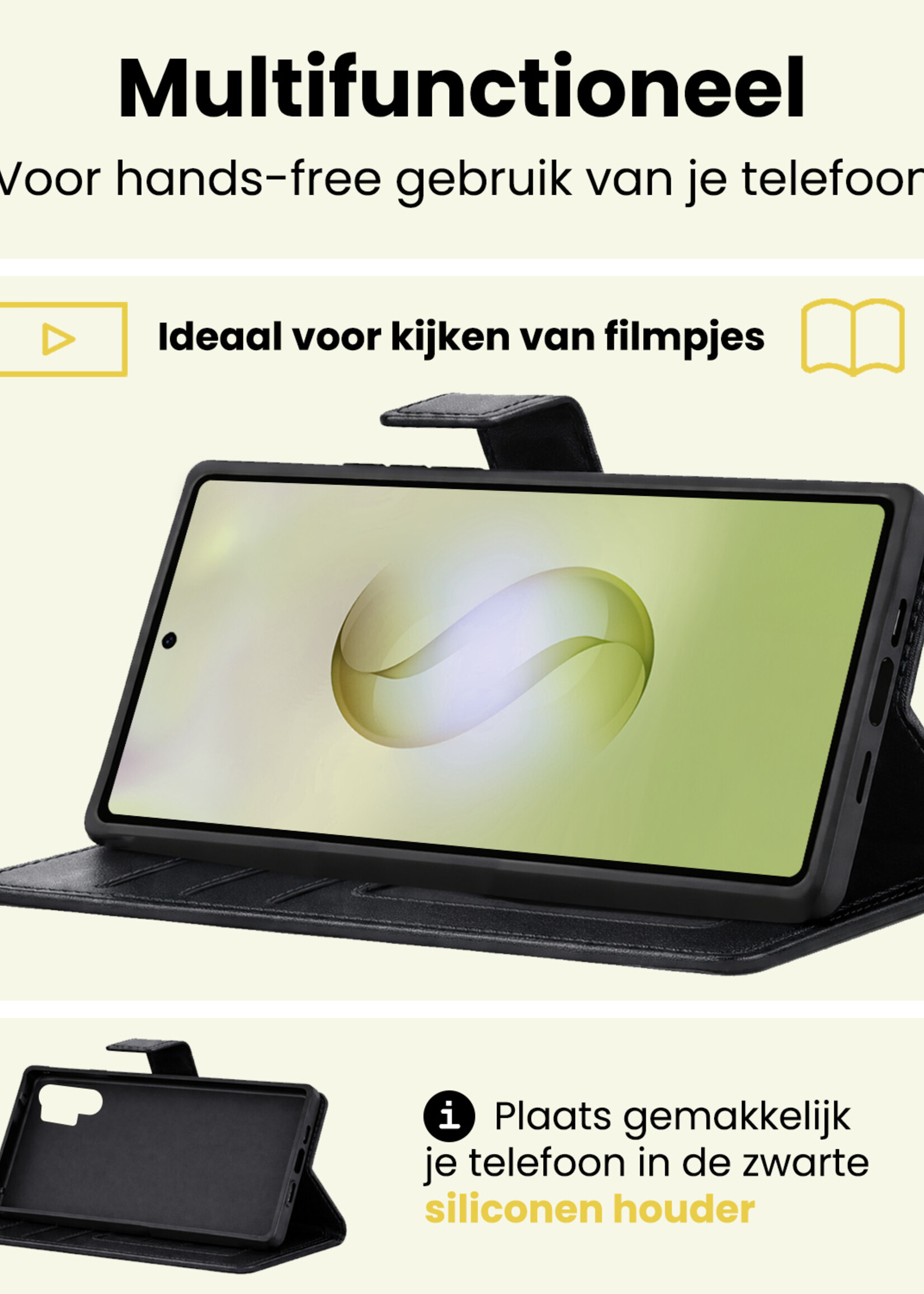 LUQ LUQ Samsung Galaxy S26 Ultra Hoesje Bookcase - Zwart