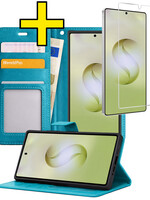 LUQ LUQ Samsung Galaxy S26 Ultra Hoesje Bookcase Met Screenprotector - Turquoise