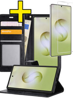 LUQ LUQ Samsung Galaxy S26 Ultra Hoesje Bookcase Met Screenprotector - Zwart