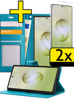 LUQ LUQ Samsung Galaxy S26 Ultra Hoesje Bookcase Met 2x Screenprotector - Turquoise
