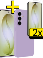 LUQ LUQ Samsung Galaxy S26 Plus Hoesje Siliconen Met 2x Screenprotector - Lila