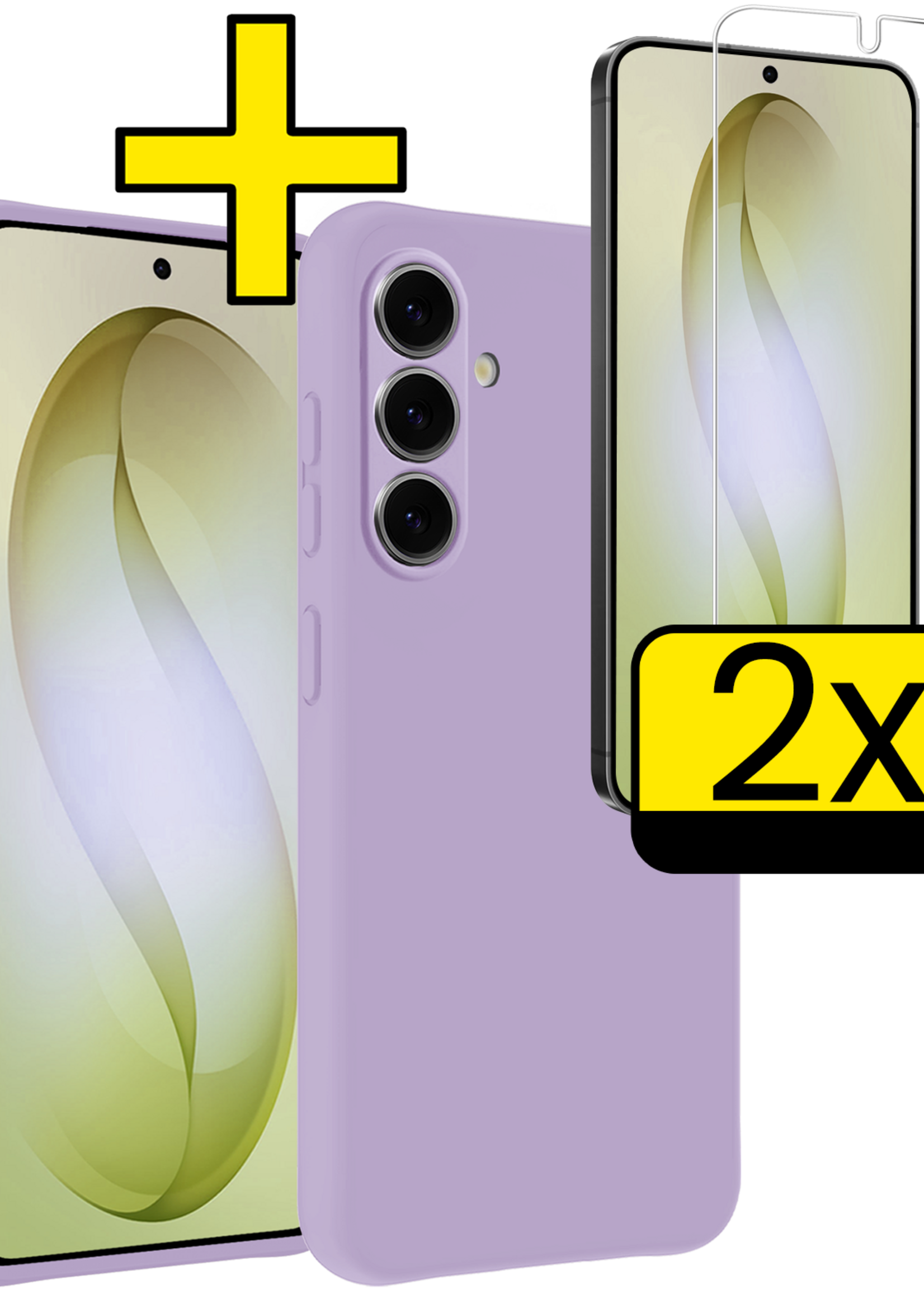 LUQ LUQ Samsung Galaxy S26 Plus Hoesje Siliconen Met 2x Screenprotector - Lila