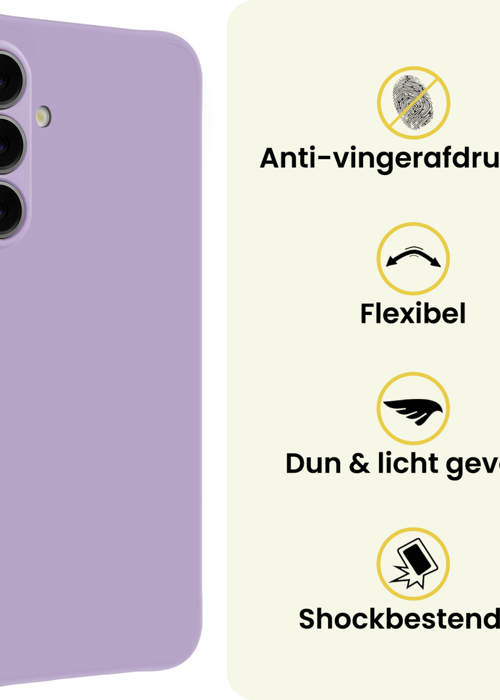 LUQ LUQ Samsung Galaxy S26 Plus Hoesje Siliconen Met Screenprotector - Lila