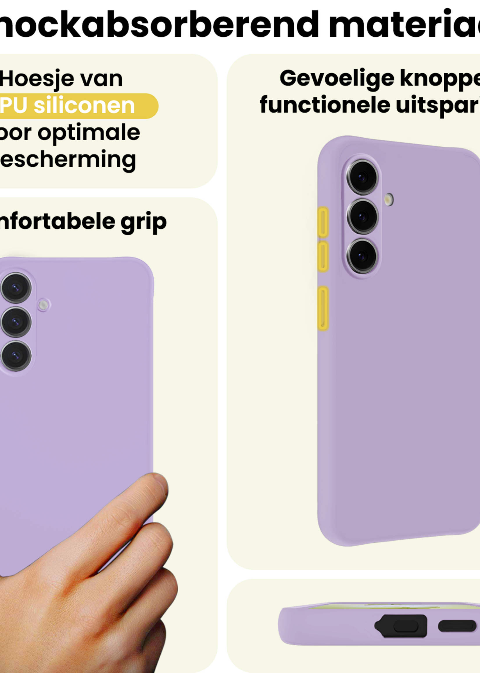 LUQ LUQ Samsung Galaxy S26 Plus Hoesje Siliconen Met Screenprotector - Lila