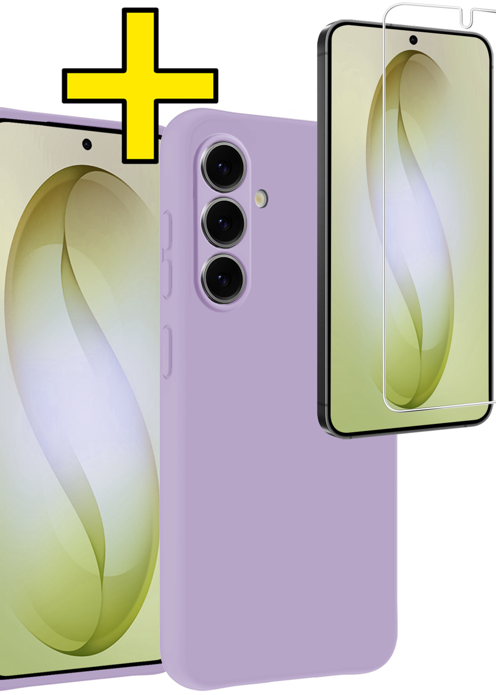 LUQ LUQ Samsung Galaxy S26 Plus Hoesje Siliconen Met Screenprotector - Lila