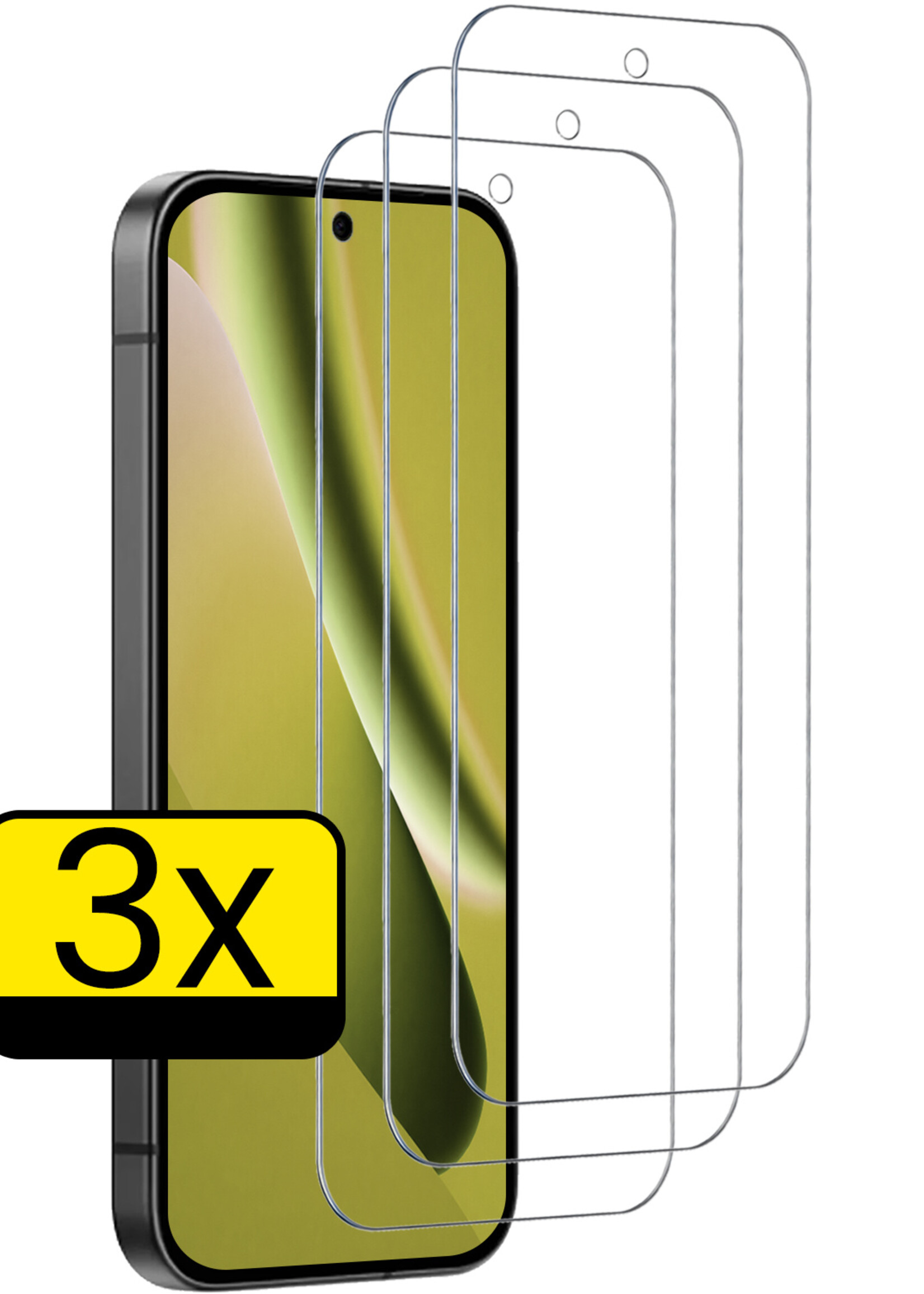 LUQ LUQ Google Pixel 10a Screenprotector Glas - 3 PACK
